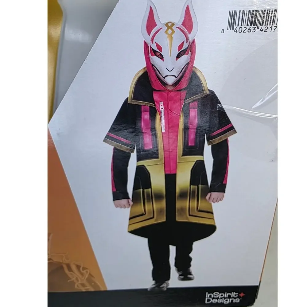 Fortnite Drift Youth Costume XL 14-16  Plastic Mask Jumpsuit Halloween New